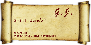 Grill Jenő névjegykártya